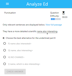 check your understanding of the content tested